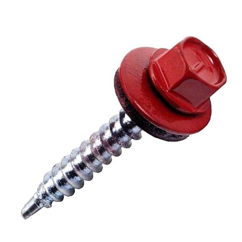 Саморез кровельный с буром 4,8х35 красный 1 шт. фото Саморез кровельный с буром 4,8х35 красный 1 шт. картинка